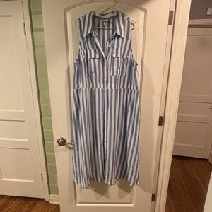 NWOT Target Blue and White Striped Sleeveless Dress
